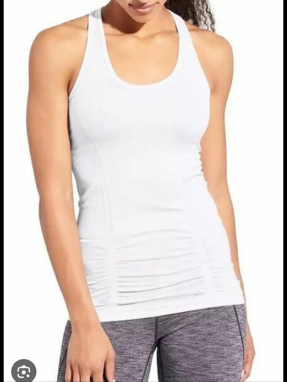 Athleta Fast Track Racerback Athletic Tank Top In White Size Medium Workout Top